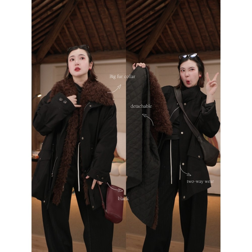 秋冬款时尚宽松百搭复古显瘦外套