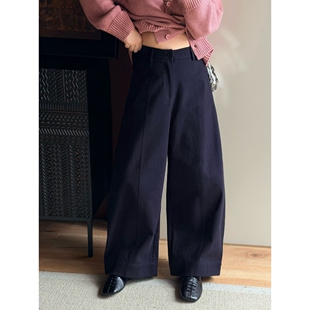 新款 休闲百搭洋气阔腿裤 版 郑买买 阔腿裤 春季 型好看 女 深蓝海域