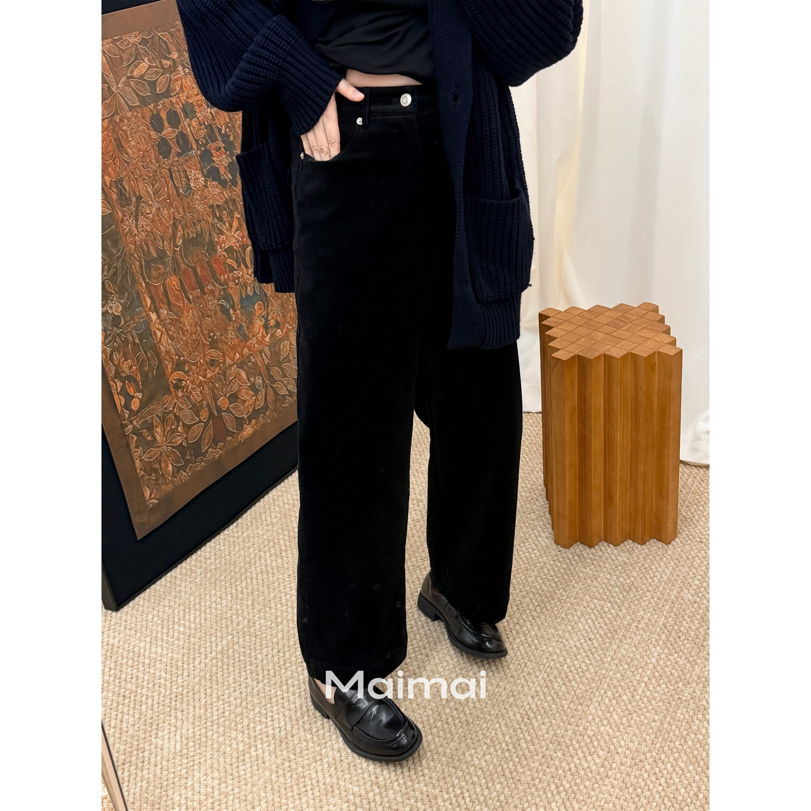 秋冬款显瘦百搭气质宽松灯芯绒裤