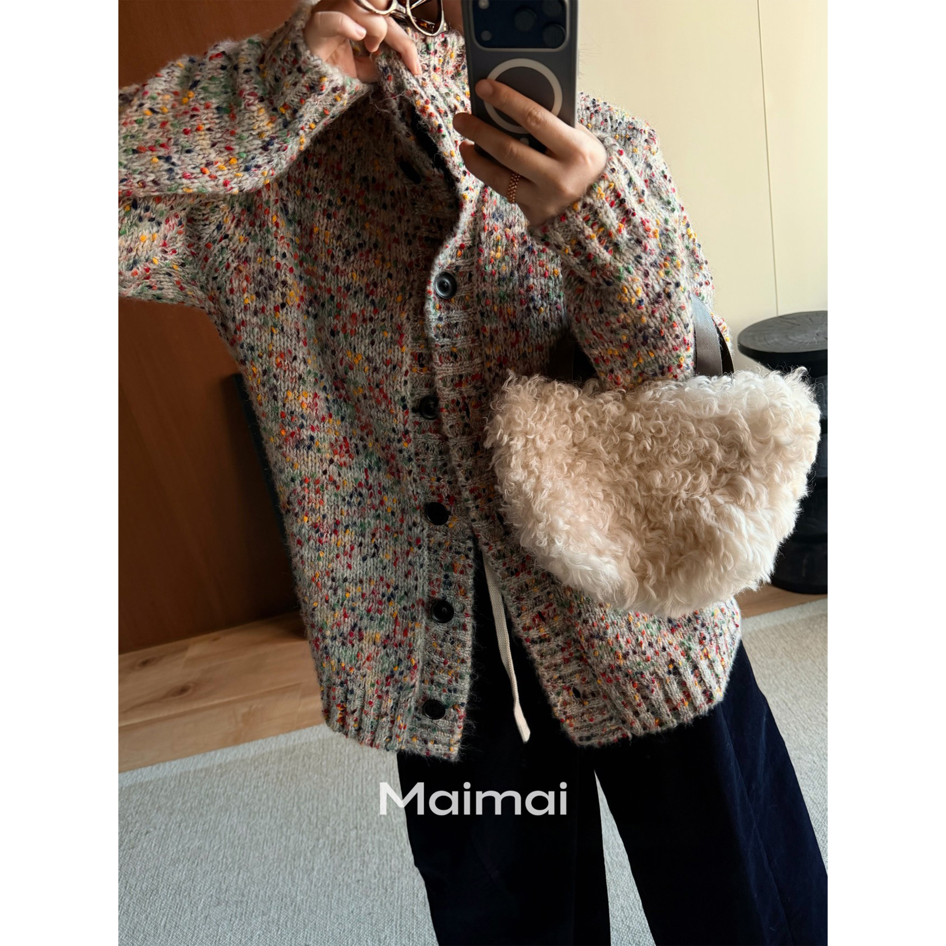 郑买买 彩虹豆 2025秋冬季新款休闲百搭显瘦洋气针织开衫毛衣女款,女装/女士精品,毛衣,淘宝优惠券,粉丝福利购,淘宝优惠卷