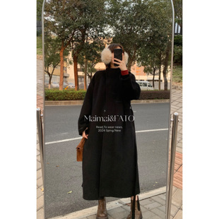 毛呢大衣女 全绵羊毛年度重磅质感秋冬款 郑买买 黑玫瑰