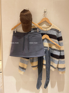 KOGIRL 韩系博主款加绒休闲运动感包臀短裙软糯舒适显瘦A字半身裙