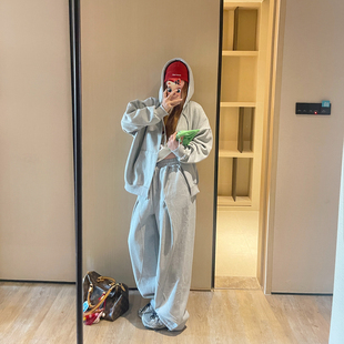 廓形拉链外套休闲裤 KOGIRL冬季 加绒韩系东大门休闲松弛感纯色大版