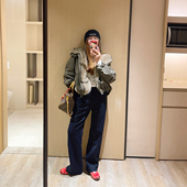 高弹显腿长休闲裤 KOGIRL冬季 加绒四面弹丹宁高腰显瘦直筒牛仔裤 女