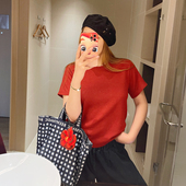 BASIC圆领宽松简约廓形松弛感针织短袖 KOGIRL 秀场经典 T恤上衣女