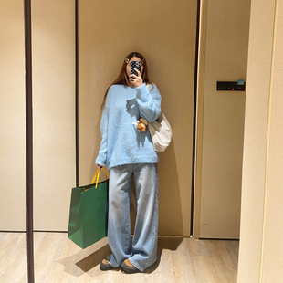 KOGIRL舒适极简主义巴黎休闲通勤立体剪裁阔腿牛仔裤显瘦柔软长裤