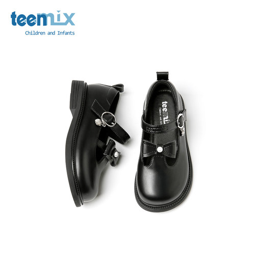 teenmix2025年春秋款儿童小黑鞋女童皮鞋小公主演出单鞋乐福鞋子
