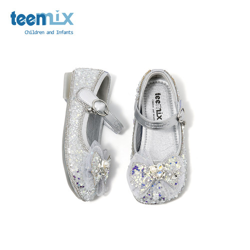 teenmix童鞋女童公主鞋2025新款亮钻水晶鞋精致优雅烫钻软底鞋子