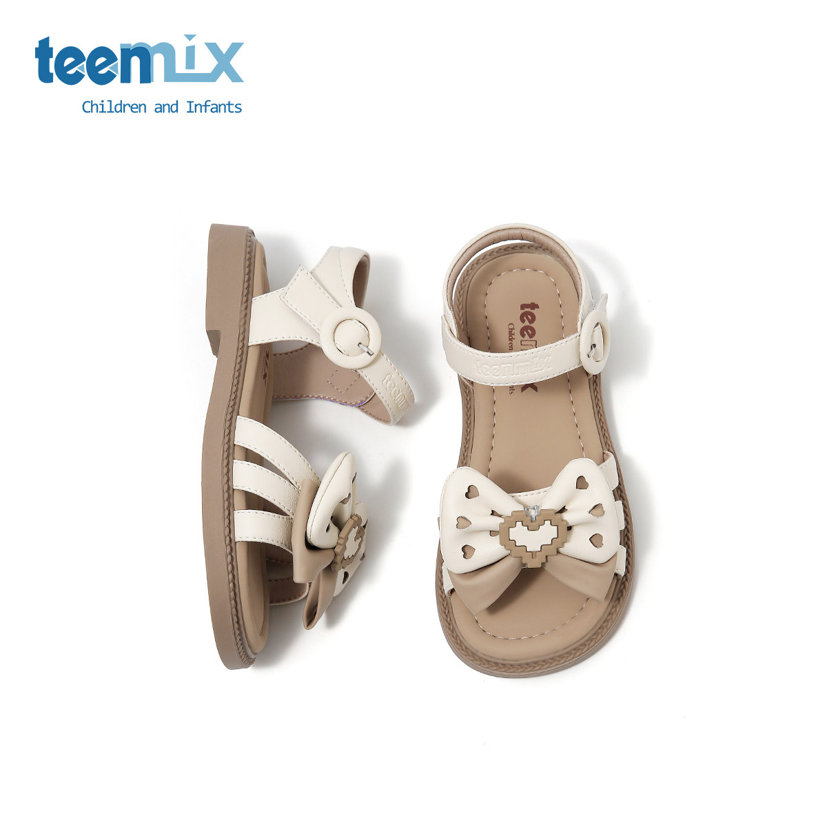 天美意童鞋2026年夏季新款休闲甜美风女童凉鞋小女孩软底防滑童鞋