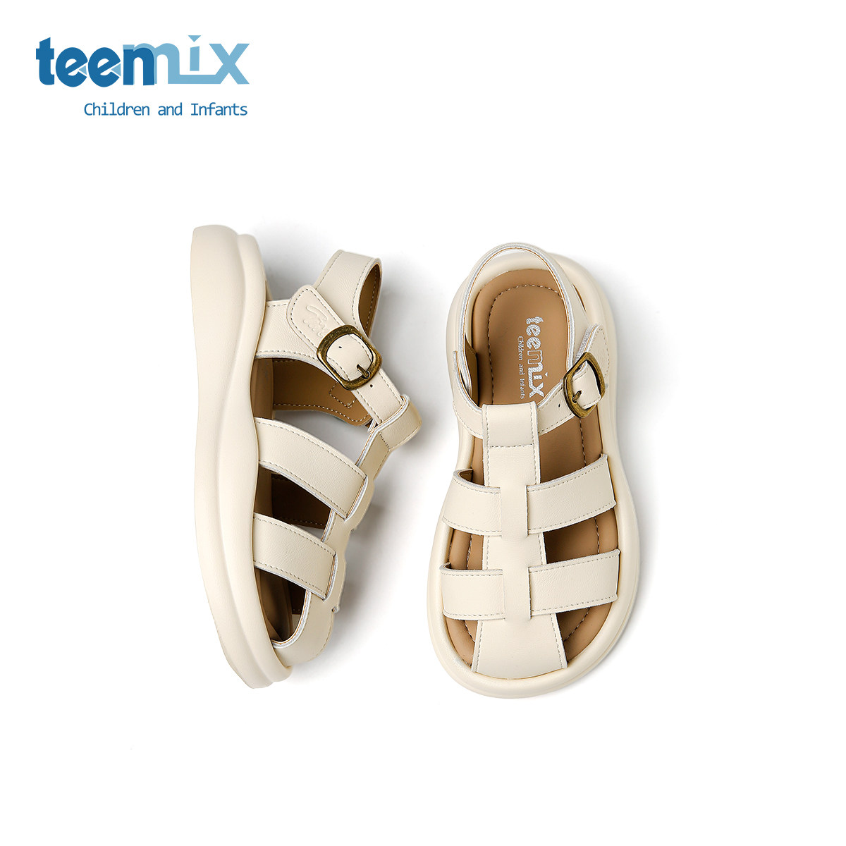 天美意儿童鞋2026年夏季新款罗马凉鞋小女孩轻巧舒适百搭休闲鞋子