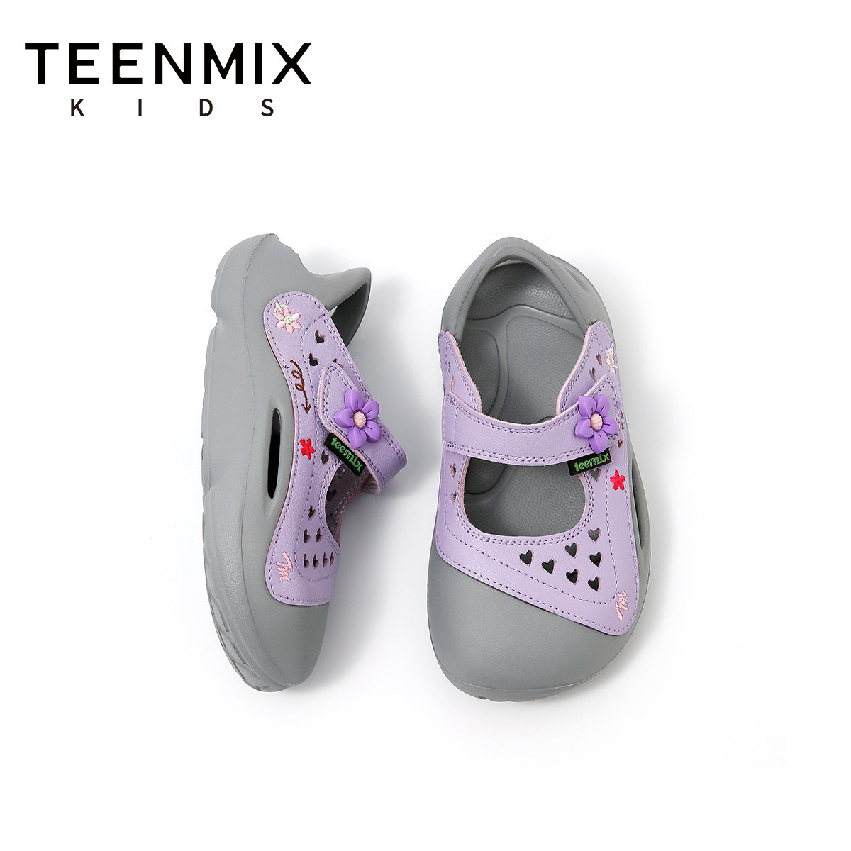 天美意童鞋2026夏季新款女孩凉鞋女童包头沙滩鞋洞洞鞋学生溯溪鞋