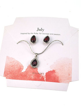 水滴耳钉蛇骨链套装项链