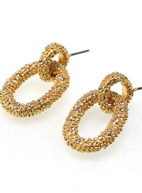 欧美外贸原单流行饰品巴洛克麻面个性简约气质 耳环耳坠女 200318