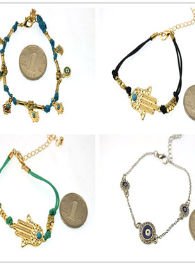 欧美外贸原单时尚流行饰品 眼睛手掌 复古小款 手镯 手链女 18424