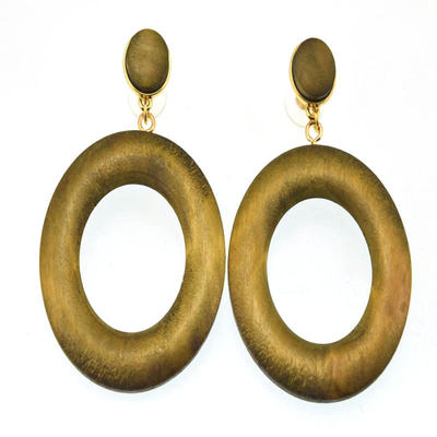 欧美风饰品夸张复古木质耳圈