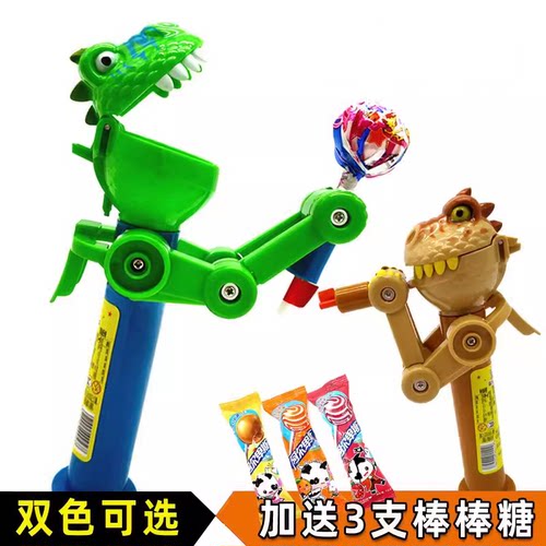 网红抖音同款恐龙吃糖棒棒糖