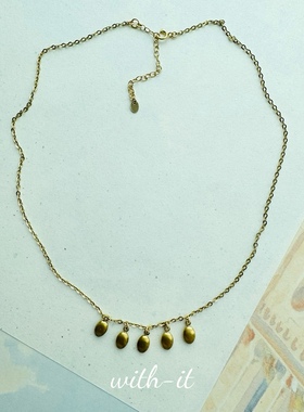 with it镀金链条意式复古风叠戴首饰古典choker锁骨链轻奢复古237