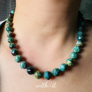 with it限量凤凰石切面大珠项链立体森林系彩宝珠串意式风珠宝239