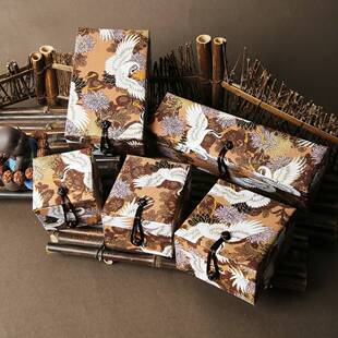 复古风锦布首饰盒 翡翠戒指文玩手串盒子 盘扣珠宝饰品首饰包装盒