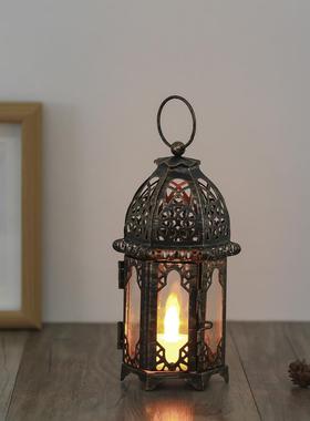 遇光成诗欧式烛台铁艺镂空复古装饰灯笼摆件精美艺品浪漫
