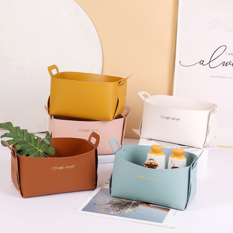 轻奢皮革收纳盒服装店试衣间整理收纳盒美甲店杂物收纳盒厂家直销