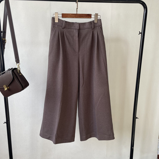 韩单 冬款 毛呢 宽松阔腿裤 西裤 8分裤