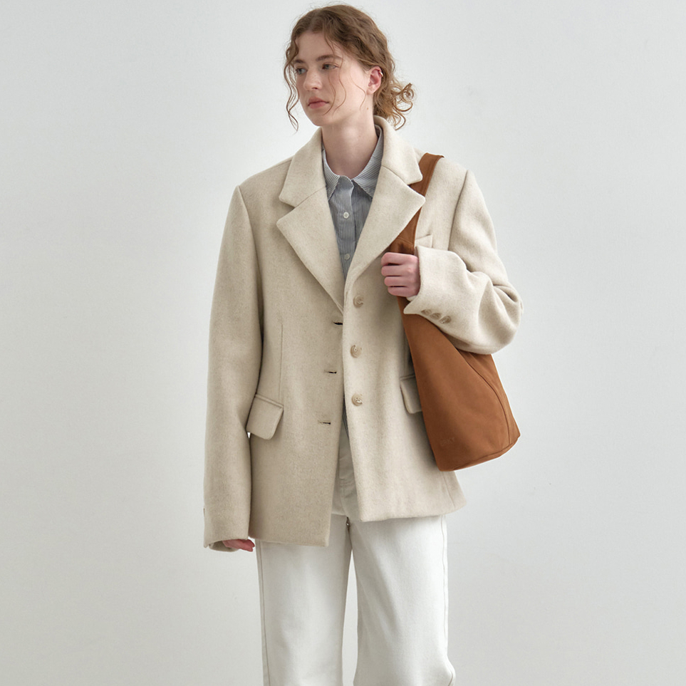 韩单 高质感！羊毛 气质 中长款大衣 毛呢外套
