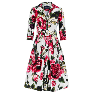 Samantha sung AUDREY #1 弹棉PEONY KIMONO ALL OVER连衣裙C046