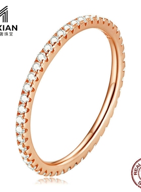 美汝仙 欧美极简s925纯银女士爆款 时尚精灵镶钻女士简约戒指