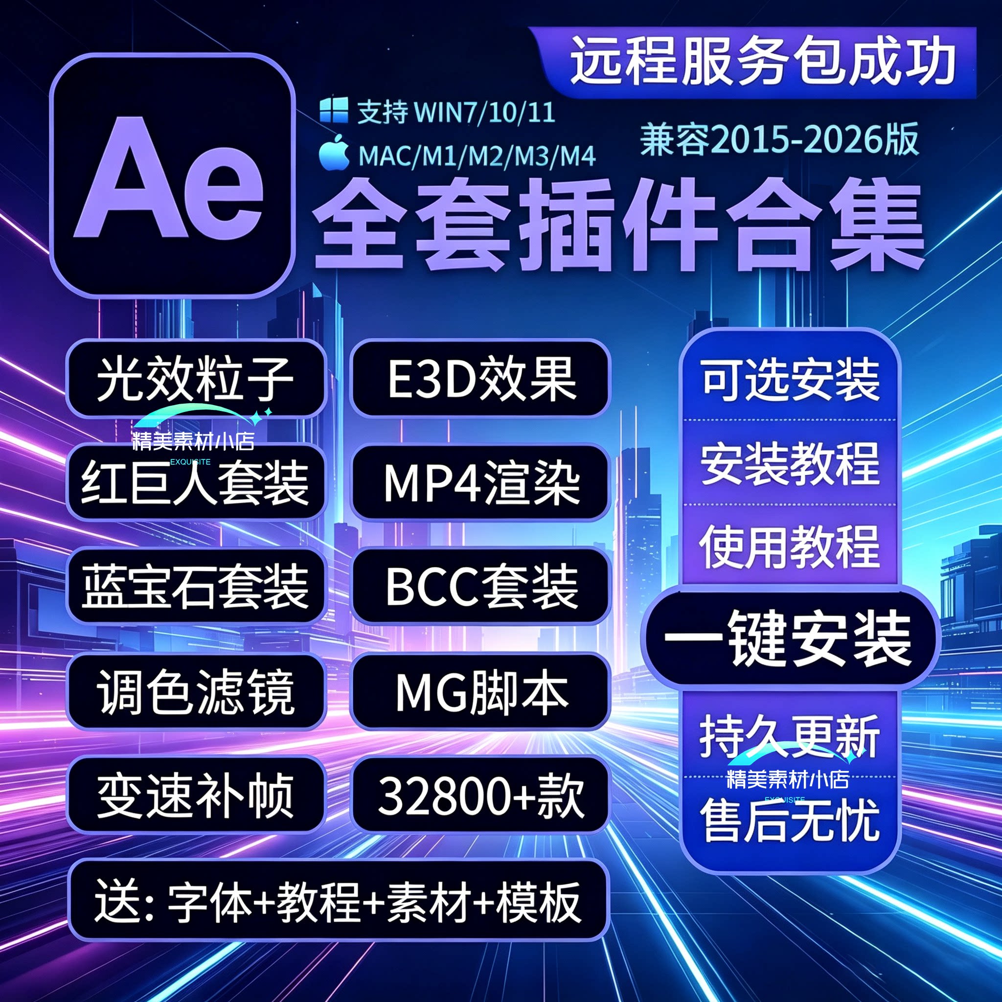 Ae插件全套2026Particular粒子光效脚本中文特效合集MAC一键安装图片