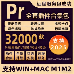 Pr全套插件合集中文一键安装包磨皮调色转场预设特效软件mac2025