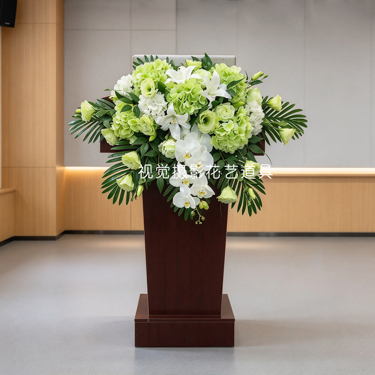 高档会议讲台花桌花签到装饰台仿真花假花酒店宴会演讲主席台花艺