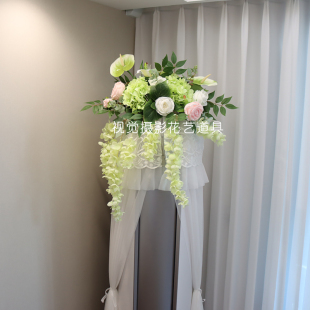 假花仿真花空调柜机冰箱顶装饰品摆件斗柜公司前台演讲台下垂桌花
