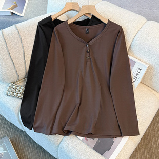 A字版 绝美遮肚显瘦外穿打底衫 巨遮肚 独特漂亮上衣胖妹MM秋装 大码