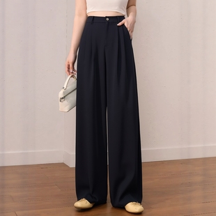 大码 秋 胖mm巨遮肚240斤高腰梨形身材特大垂坠感巨显瘦直筒阔腿裤