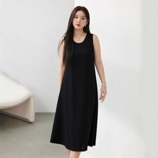 加大码背心裙百搭打底连衣裙纯棉弹力宽松遮肚子藏肉巨显瘦中长裙