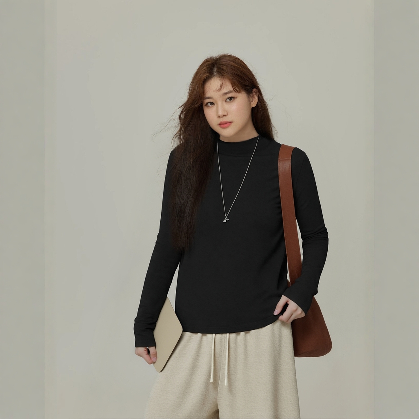 凤凰依屋大码黑色宽松T恤