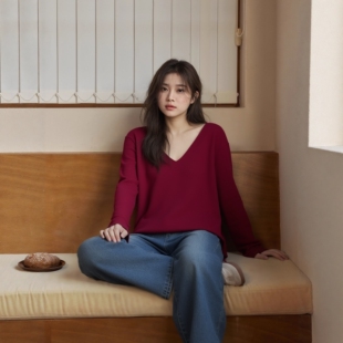 毛衣大码 V领正肩宽松遮肚子显瘦高级感2026年上衣 女胖mm200斤春装