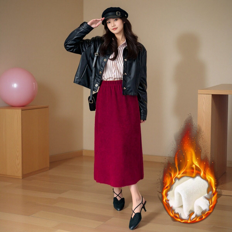 特大码半身裙秋冬加绒直筒高腰遮肚百搭长裙240斤胖mm秋冬款裙子,女装/女士精品,大码半身裙,淘宝优惠券,粉丝福利购,淘宝优惠卷