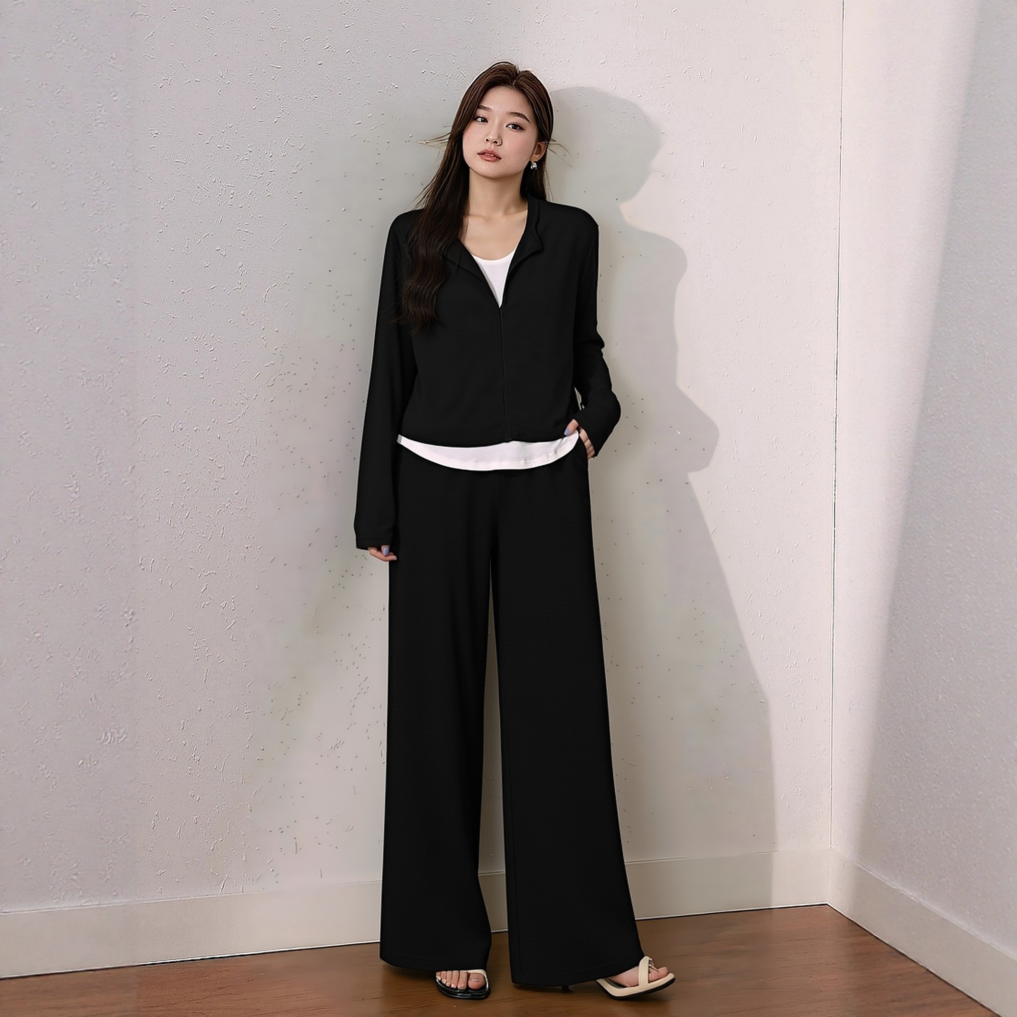 大码女装胖mm时髦套装高级感假两件巨显瘦遮肚子T恤阔腿裤两件套,女装/女士精品,大码套装,淘宝优惠券,粉丝福利购,淘宝优惠卷