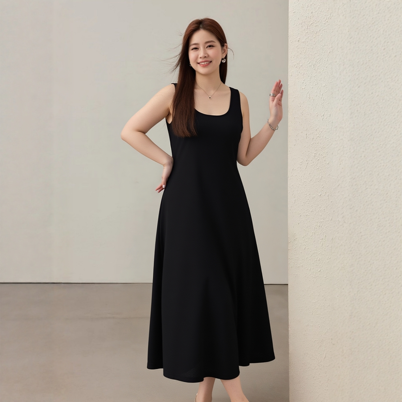 外穿打底A字裙200斤巨显瘦长裙子