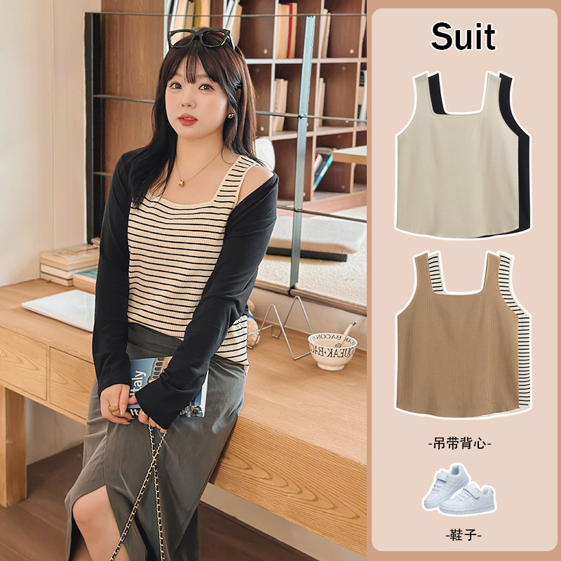 大码背心女胖mm内搭春夏新款针织打底衫200斤女装方领弹力打底衫,女装/女士精品,大码内搭,淘宝优惠券,粉丝福利购,淘宝优惠卷