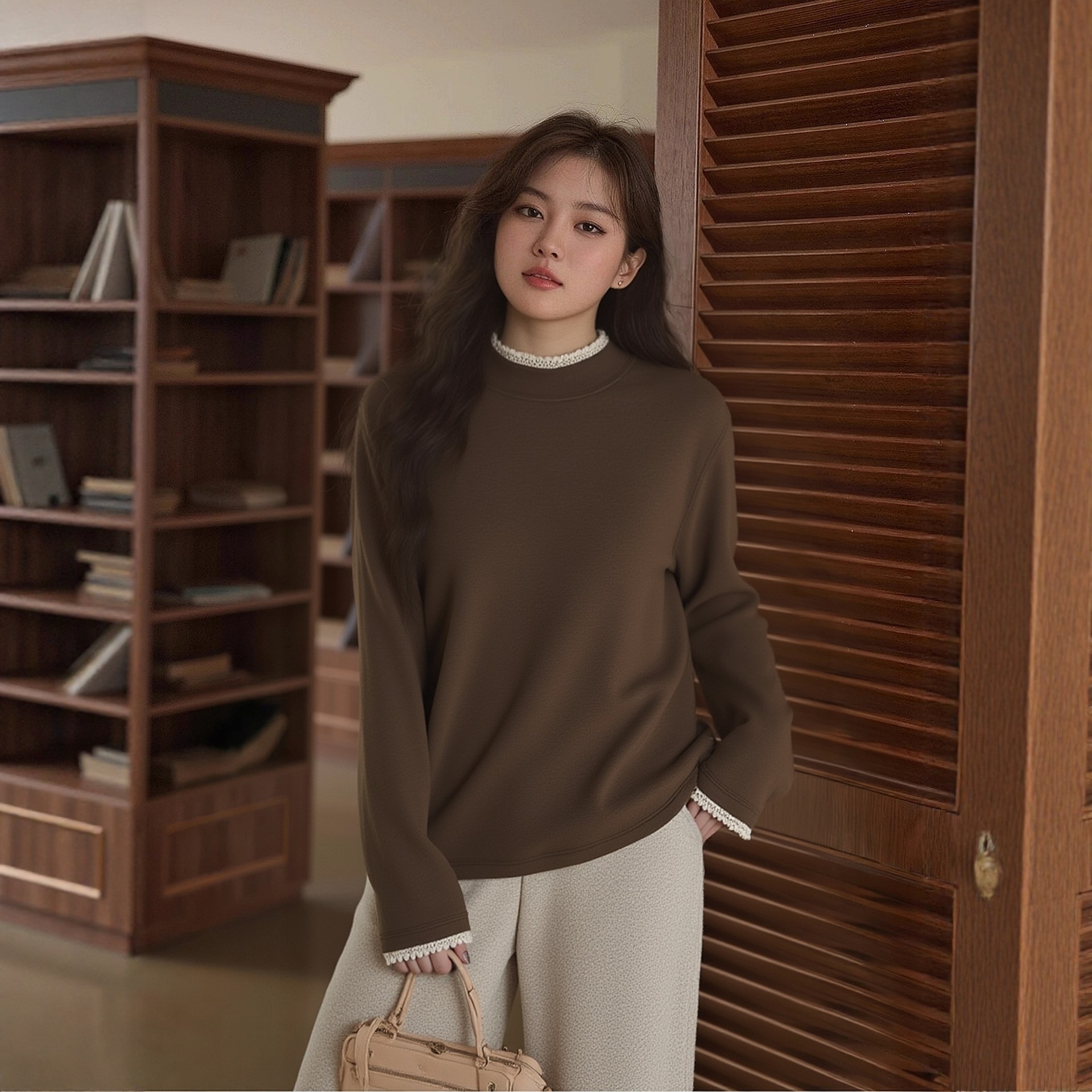 打底衫女大码胖mm遮肚子新款今年流行爆款花边半高领双面磨毛上衣,女装/女士精品,大码内搭,淘宝优惠券,粉丝福利购,淘宝优惠卷