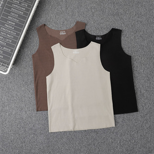 德绒保暖打底衫 胖mm背心内搭大码 新款 秋季 气质独特欧美v领潮 女装