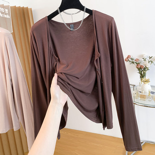 美拉德莫代尔棉超薄外套胖妹妹MM软糯防晒衫 大码 女 开衫 小外搭罩衫