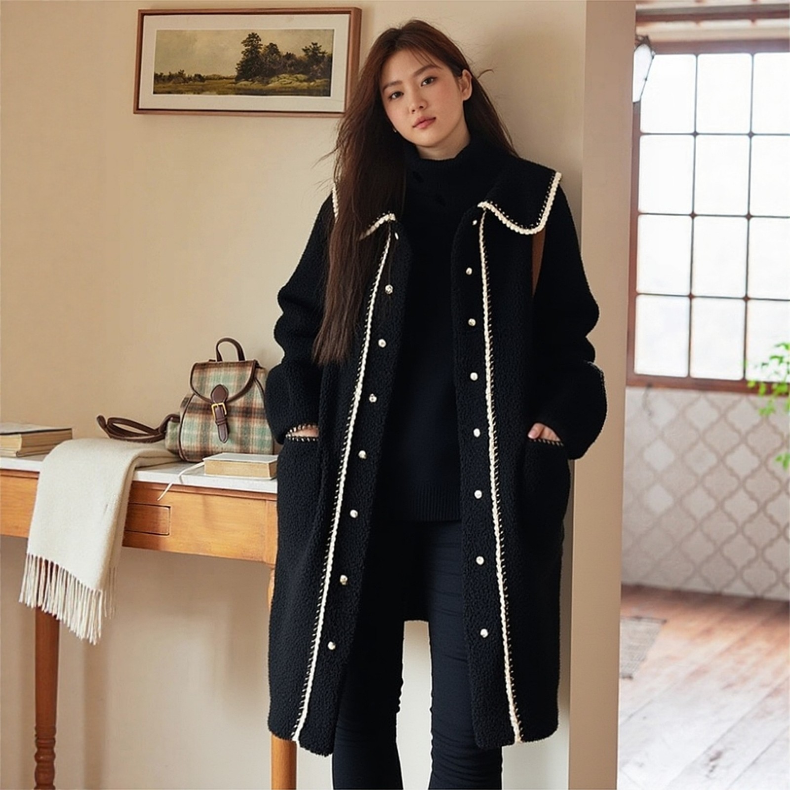 独特漂亮大码外套羊羔绒皮毛一体长款大衣金属四合扣撞色独特漂亮,女装/女士精品,常规大码外套,淘宝优惠券,粉丝福利购,淘宝优惠卷