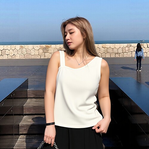 大码吊带背心女胖mm遮肚子