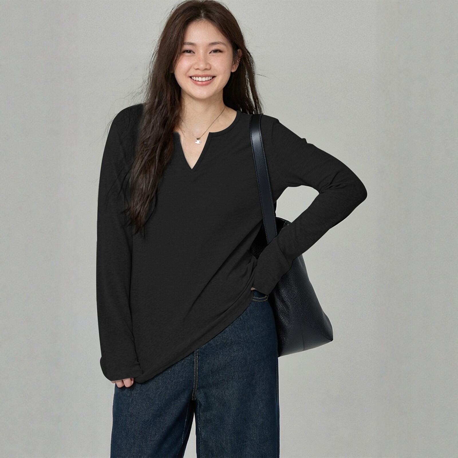 大码胖mm巨好看上衣正肩长袖内搭时尚遮肚女装秋冬V领磨毛打底衫,女装/女士精品,大码内搭,淘宝优惠券,粉丝福利购,淘宝优惠卷