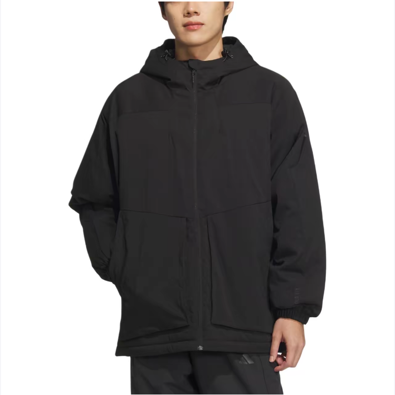 Adidas阿迪达斯男子保暖运动休闲宽松连帽棉服外套 JY4195