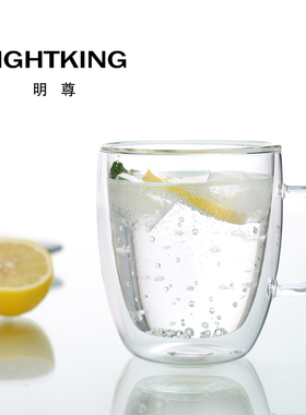 明尊CP'11玻璃小茶杯双层隔热防烫玻璃杯办公室单人喝茶杯茶水杯